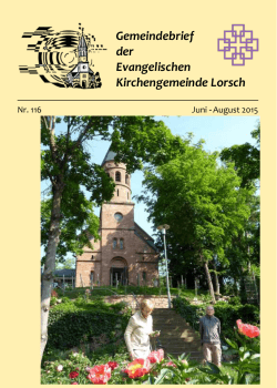 Gemeindebrief Juni/Juli 2015 - Evangelische Kirchengemeinde