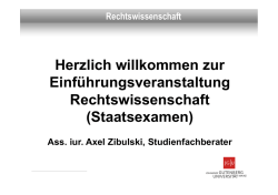 Herrn Zibulskis Pr&auml;sentation aus der Einf&uuml;hrungsveranstaltung zum