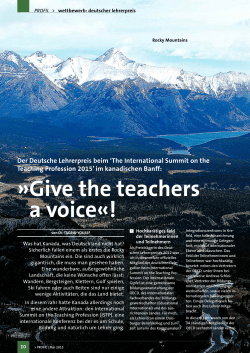 Give the teachers a voice«!