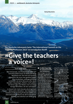 Give the teachers a voice&laquo;!