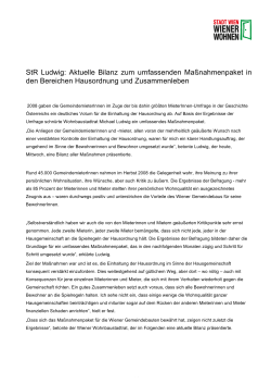 StR Ludwig: Aktuelle Bilanz zum umfassenden