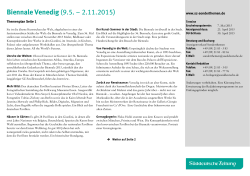 Biennale Venedig (9.5. – 2.11.2015)