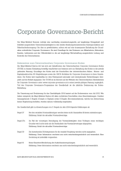 Corporate Governance-Bericht - Mayr
