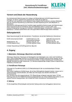 Hausordnung für Fremdfirmen