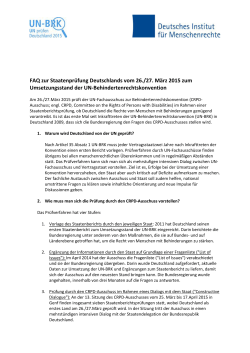 FAQ zur Staatenprüfung Deutschlands vom 26./27. März 2015 zum