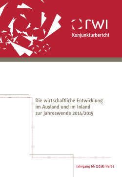 RWI Konjunkturbericht 1/2015 - Rheinisch