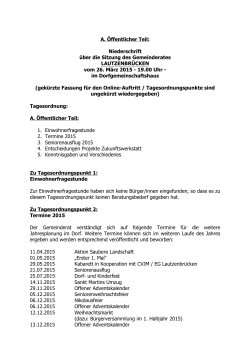 Niederschrift Gemeinderat 03.2015