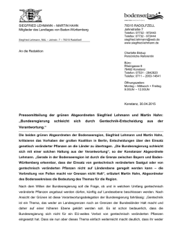 PM_Lehmann-Hahn_Gentechnikfreiheit muss auf Bundesebene