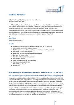 Infobrief April 2015 - Landesverband Bayerischer Imker eV