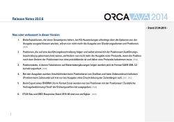 Neues in ORCA AVA 2014