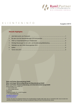 Klienten-Info 02/2015 - Raml und Partner Steuerberatung GmbH