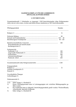 Lehrplan Spengler - Siegfried Marcus Berufsschule