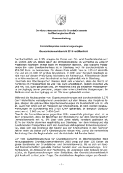 Immobilienpreise moderat angestiegen
