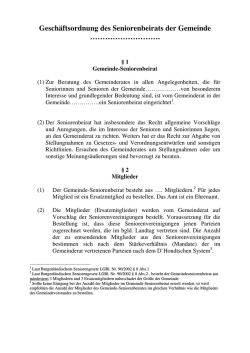 Gesch&auml;ftsordnung Seniorenbeirat