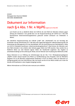 Prospektbefreiendes Dokument - Stand: 8.5.2015 - Deutsch