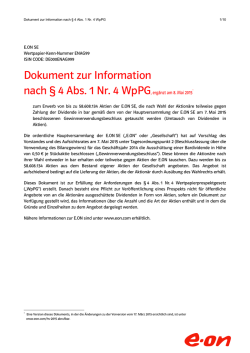 Prospektbefreiendes Dokument - Stand: 8.5.2015 - Deutsch