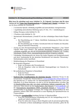 Infoblatt Nr. 40: Ehegattennachzug/Eheschlie&szlig;ung in Deutschland