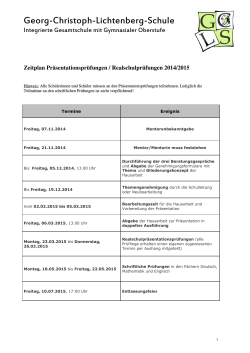Information Realschulpräsentationsprüfungen 2014