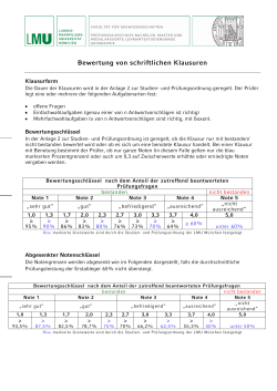 Hinweise zur Bewertung schriftlicher Klausuren