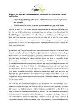 Hinhalten und vertr&ouml;sten &ndash; Airlines verweigern