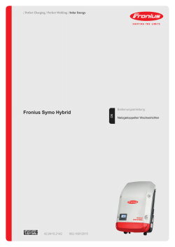 Bedienungsanleitung Fronius Symo Hybrid 3.0-3-S