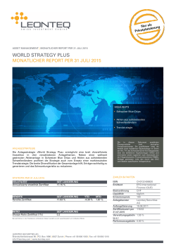Anlagestrategie World Strategy Plus, Monatlicher Report
