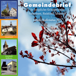 Gemeindebrief Frühjahr 2015 - Evangelische Kirchengemeinde