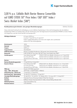 EURO STOXX 50® Price Index / S&P 500® Index / Swiss Market Index