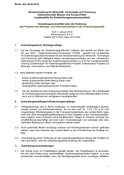 LEZ Verwaltungsvorschriften, 2014-2015