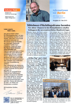 Informationen aus Berlin Nr. 20