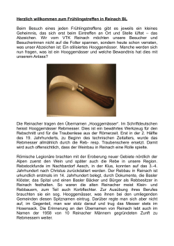 Herzlich willkommen zum Fr&uuml;hlingstreffen in Reinach BL Beim