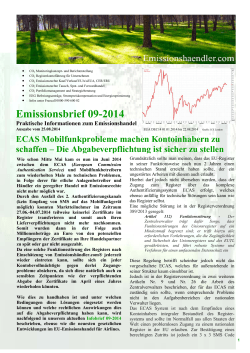 Infobrief 09-2014 - Emissionshändler