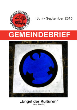 Gemeindebrief Juni - September 2015