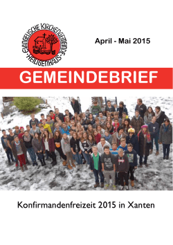 Gemeindebrief April - Mai 2015 - Evangelische Kirche in Heiligenhaus