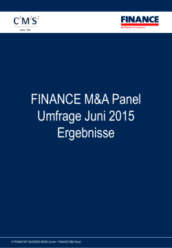 FINANCE M&A Panel Juni 2015