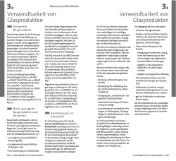 Verwendbarkeit von Glasprodukten Verwendbarkeit von