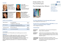 Heilpraktiker für Psychotherapie Psychologisches Wissen