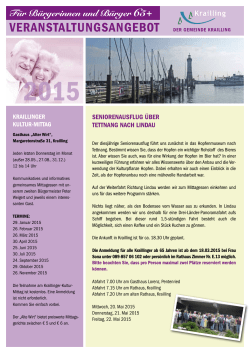 Veranstaltungsprogramm für Senioren 2015