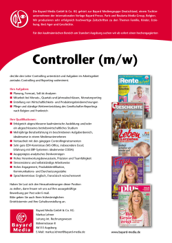 Controller (m/w) - Bayard Mediengruppe Deutschland