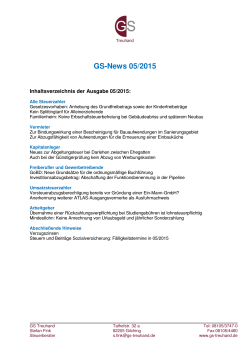 GS-Newsletter - GS Treuhand GmbH