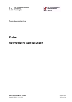 Projektierungsrichtlinie Kreisel, Geometrische Abmessungen