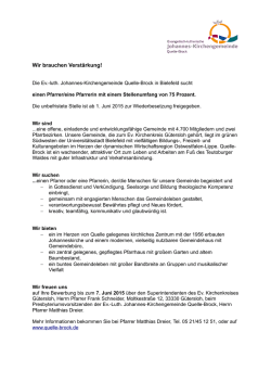 Die Stellenausschreibung finden Sie hier - Ev.