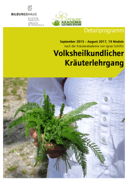 Detailprogramm Volksheilkundlicher Kräuterlehrgang