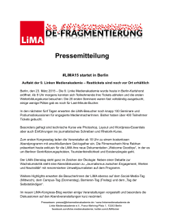 LiMA15 startet in Berlin…