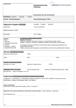 Personalienfragebogen - Luzerner Kantonsspital
