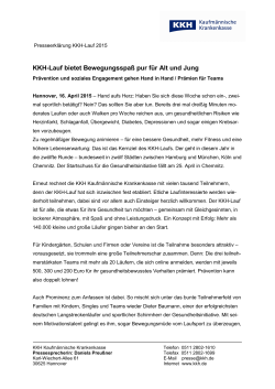 Presseerklärung: KKH-Lauf 2015 bietet Bewegungsspaß pur