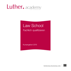Luther academy / Übersicht Law School