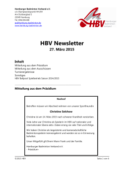 HBV Newsletter - SC Ellerau von 1946 eV