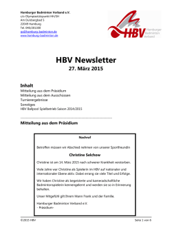HBV Newsletter - SC Ellerau von 1946 eV