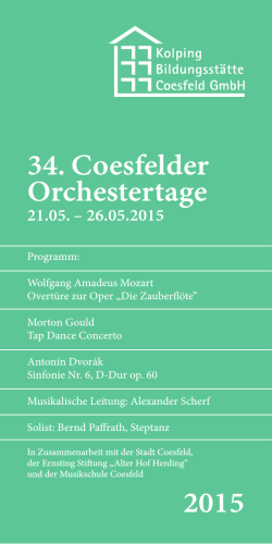 34. Coesfelder Orchestertage 2015 - Musikschule Coesfeld